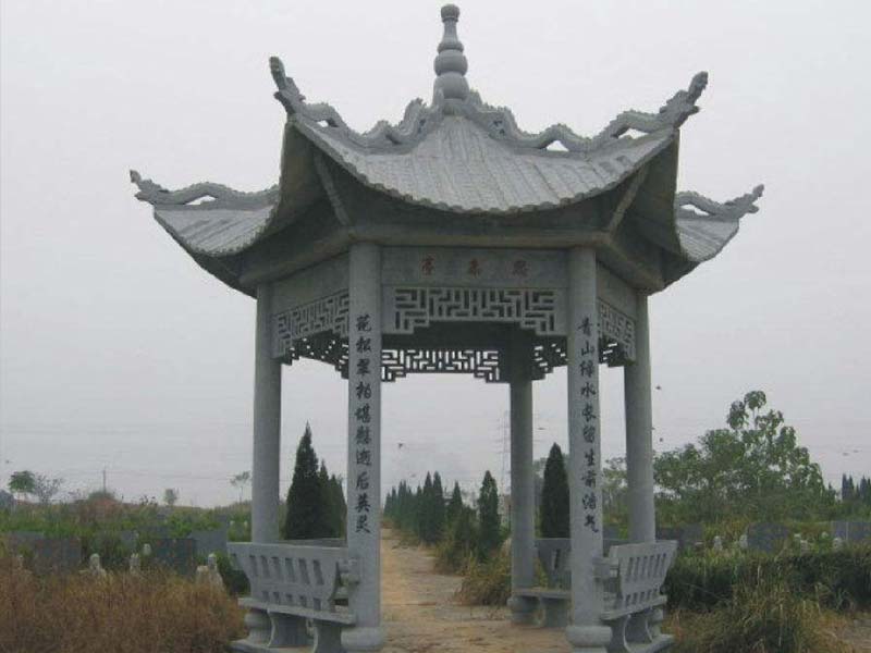 双层石雕凉亭