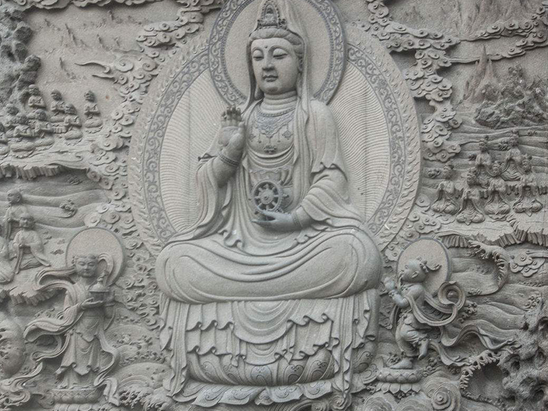 寺庙观音石像