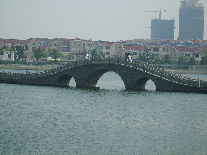 湖泊阶梯栏杆