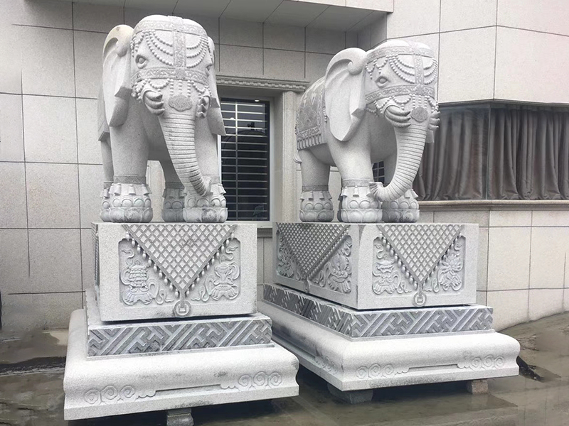 景区大门石雕大象