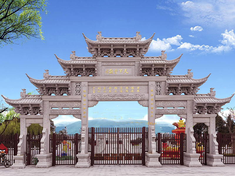 寺观五门石雕牌坊