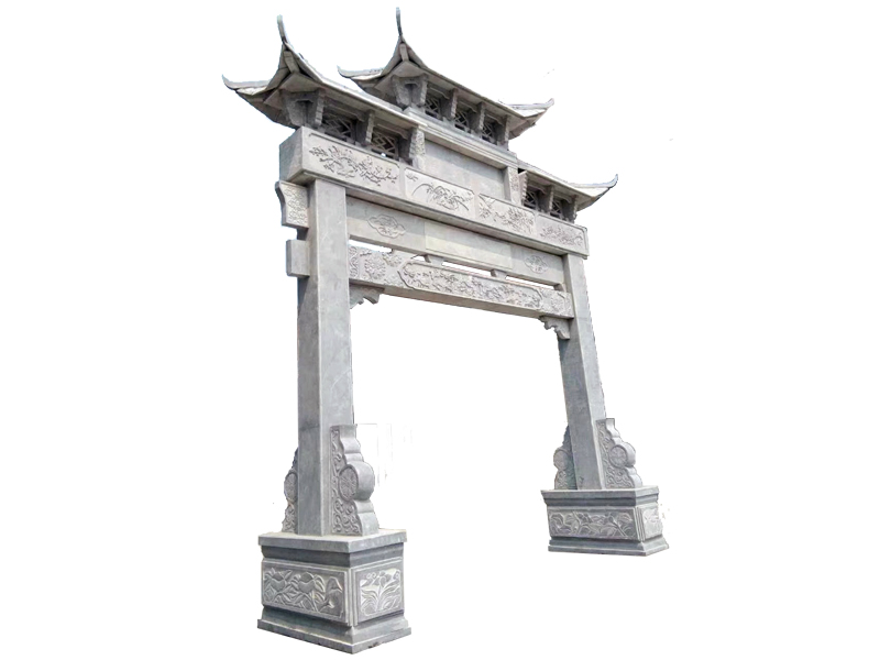 单门三楼青石牌坊