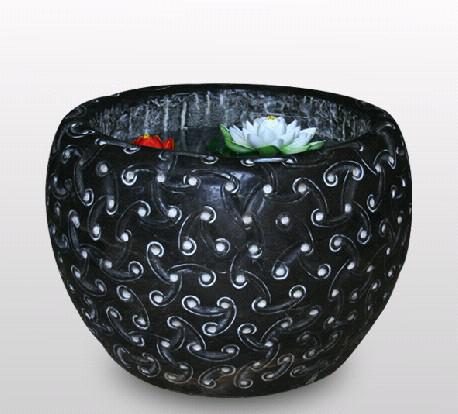 直销批发房山汉白玉灰石石雕浮雕鱼缸各种水缸图案加工定做
