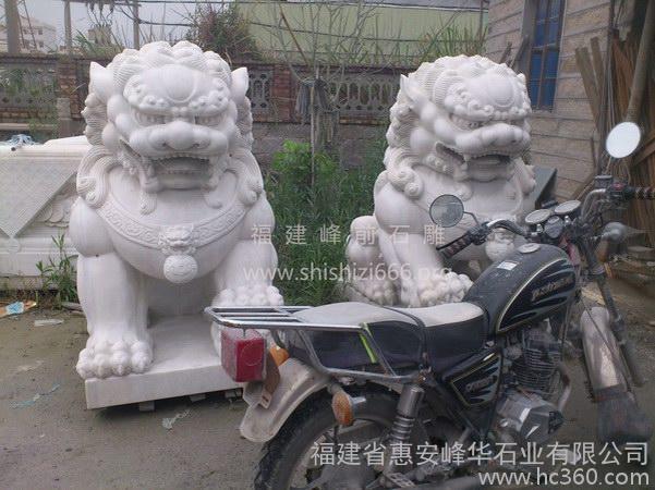 汉白玉石狮子，故宫北京狮，单位门口石狮子，专业石狮子厂家