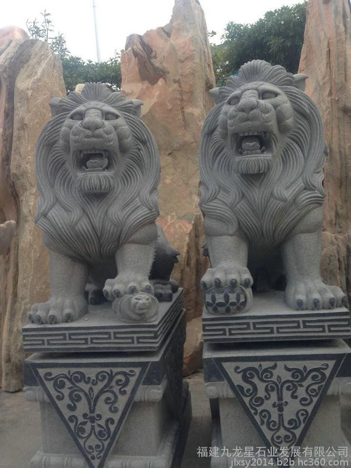 石头狮子  圆雕狮子  古田青石狮子  南石狮子 各种石材形态石狮批发销售