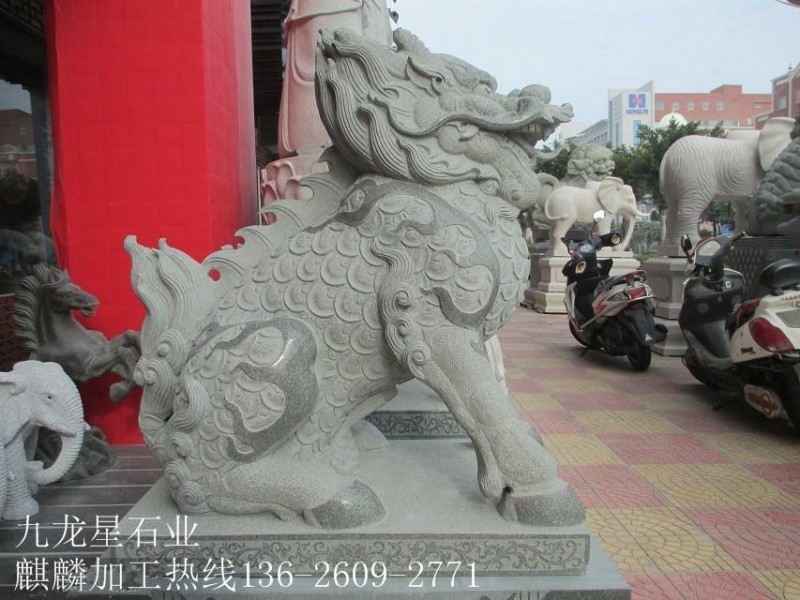 惠安石雕厂家 加工制作石雕动物 石雕麒麟 狮子 大象 批发现货