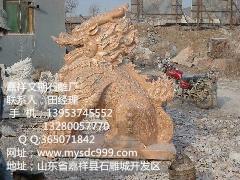 嘉祥文朔石雕厂石麒麟厂家、石头麒麟价格、石雕麒麟图片