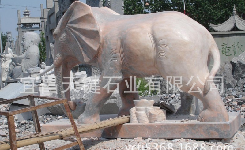供应宜昌天键石业直销汉白玉大象、