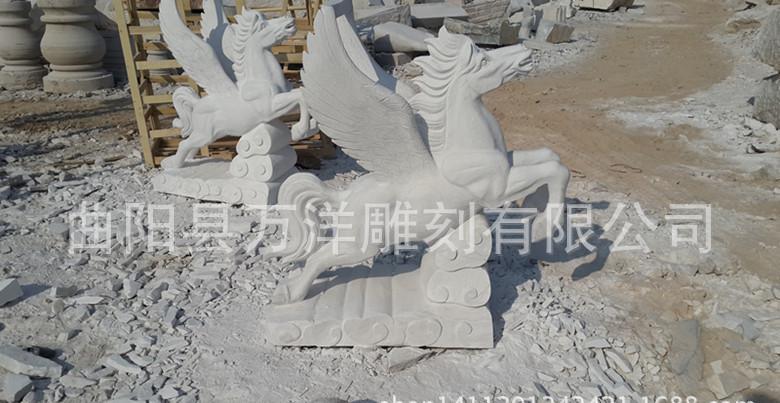 石雕动物雕刻汉白玉石雕马 曲阳石雕天马蒙古马雕塑厂家价格优惠