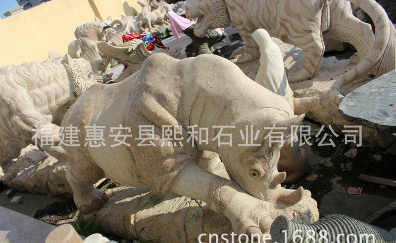 石雕动物大量动物雕塑 石雕牛 天然