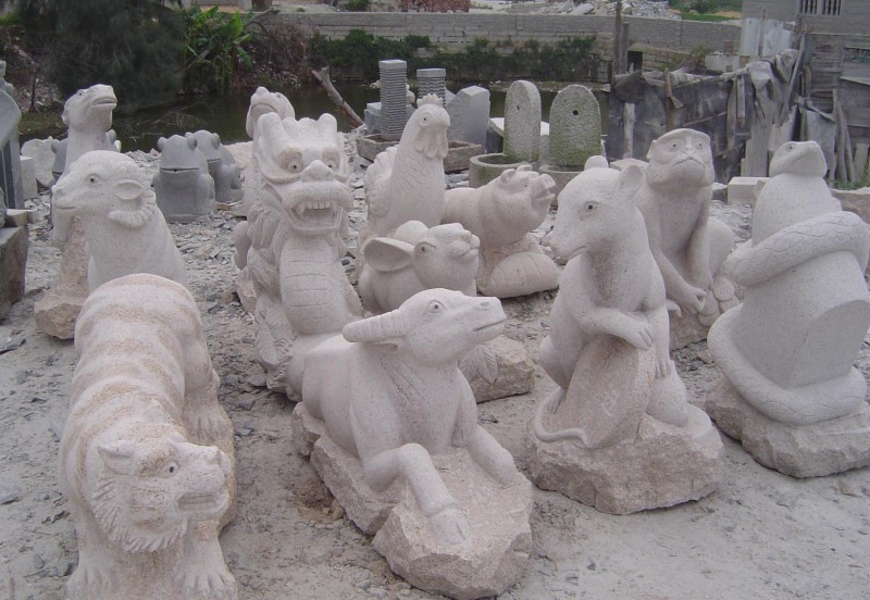 厂家生产热卖 石雕12生肖 动物石雕十二生肖雕刻工艺品 手工