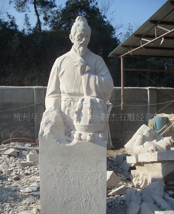 地震仪发明家雕像 古代雕塑 名人雕塑 杭州石雕 园林雕刻 石
