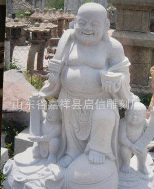 石雕弥勒佛像石雕笑佛石雕达摩像石