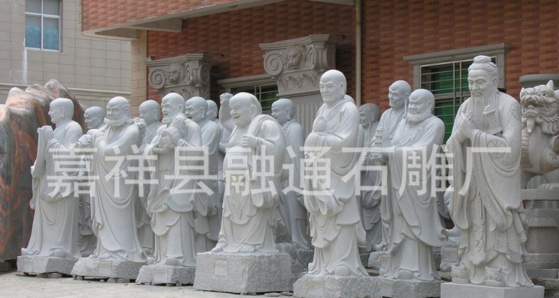 雕刻十八罗汉石雕