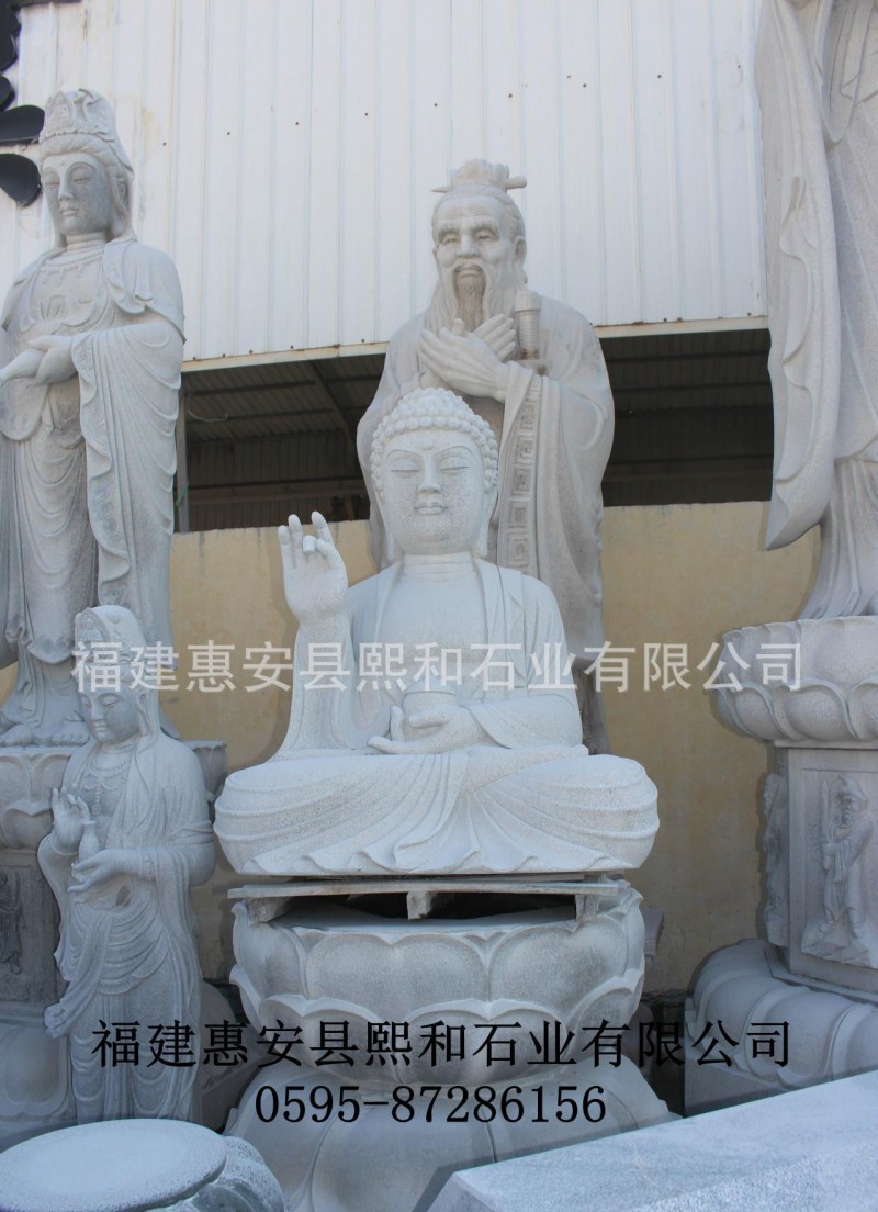2.5米石雕佛像厂 青石寿山石曲阳石雕佛像摆件 青石仿古雕塑