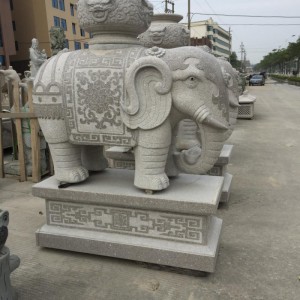 汉白玉大象石雕动物，庭院门口家用别墅看门象