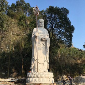 大理石雕刻#地藏菩萨，福建地藏王石雕像，寺院石雕地藏王供应商