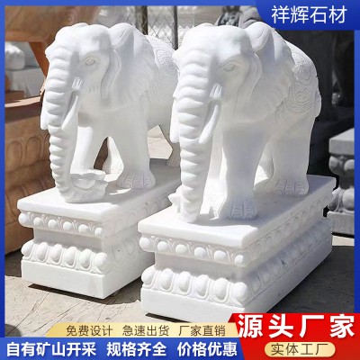 动物石雕大象狮子麒麟